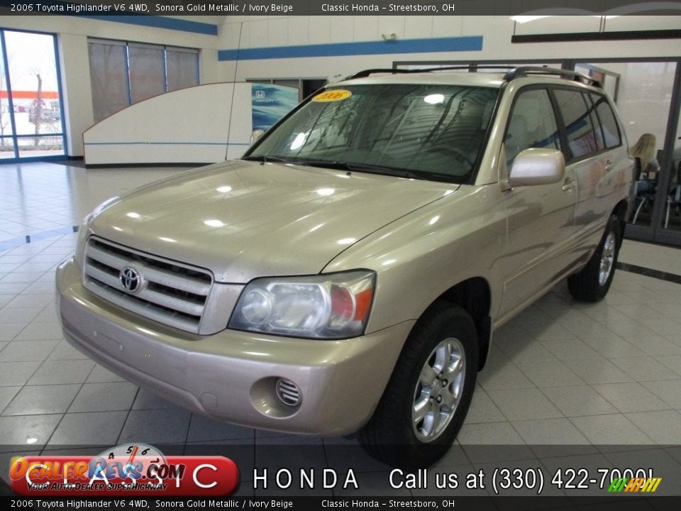 2006 Toyota Highlander V6 4WD Sonora Gold Metallic / Ivory Beige Photo #1