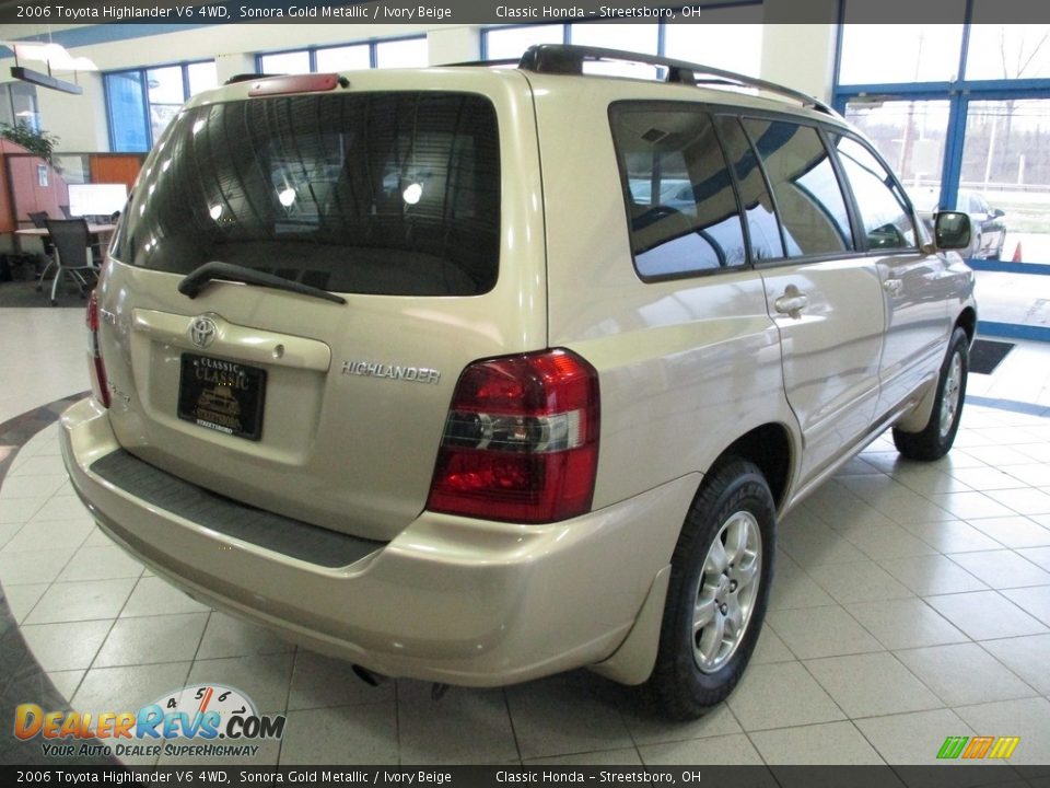 2006 Toyota Highlander V6 4WD Sonora Gold Metallic / Ivory Beige Photo #7