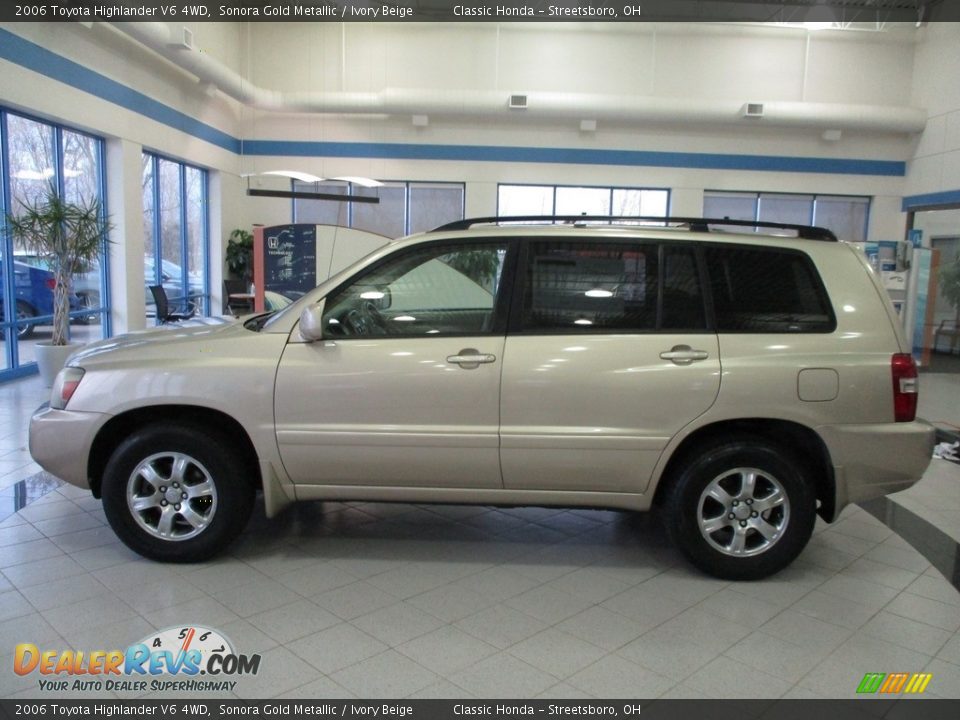 2006 Toyota Highlander V6 4WD Sonora Gold Metallic / Ivory Beige Photo #10