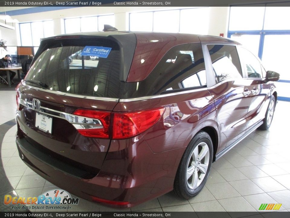 2019 Honda Odyssey EX-L Deep Scarlet Pearl / Beige Photo #7