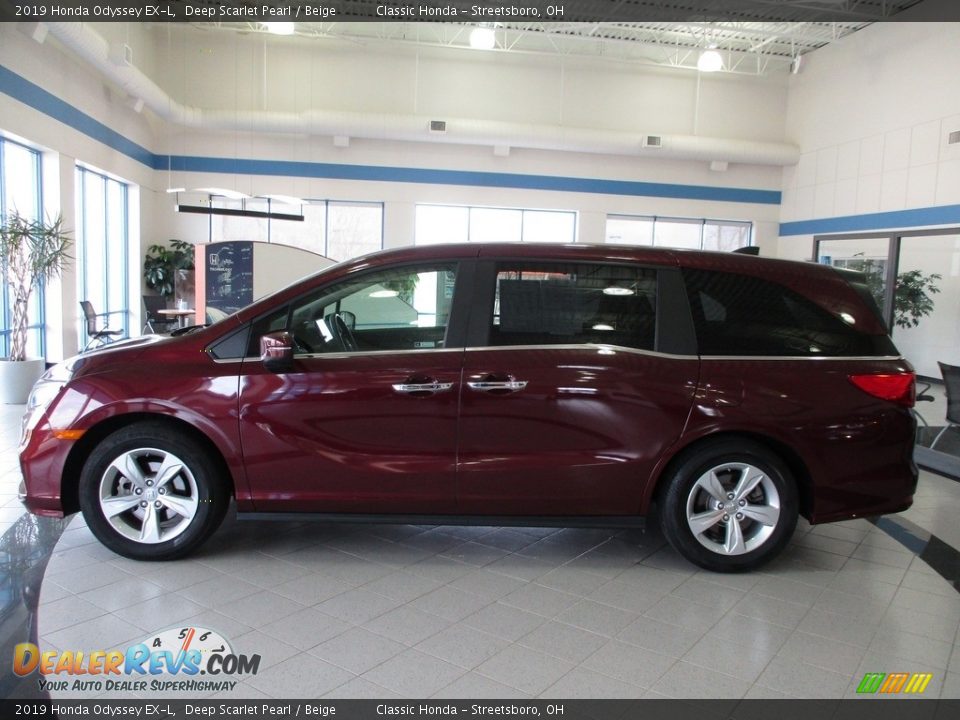 2019 Honda Odyssey EX-L Deep Scarlet Pearl / Beige Photo #10