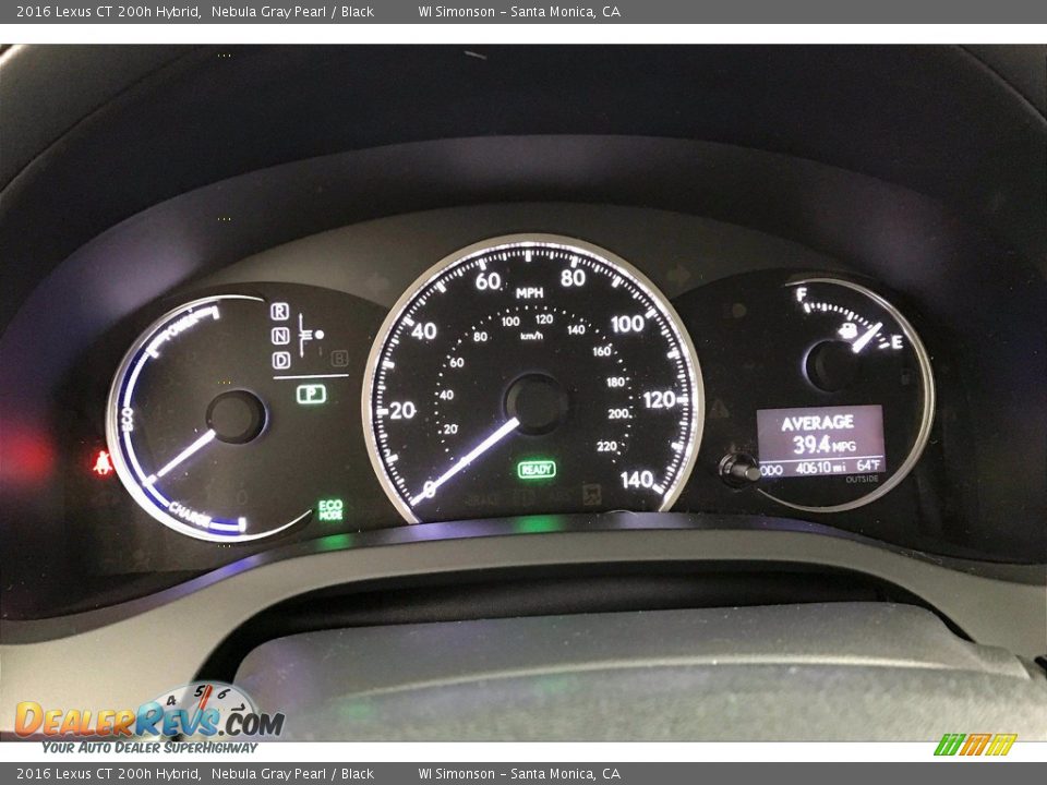 2016 Lexus CT 200h Hybrid Gauges Photo #23