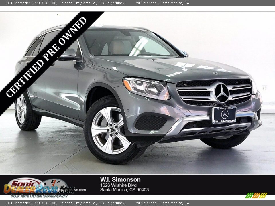 2018 Mercedes-Benz GLC 300 Selenite Grey Metallic / Silk Beige/Black Photo #1