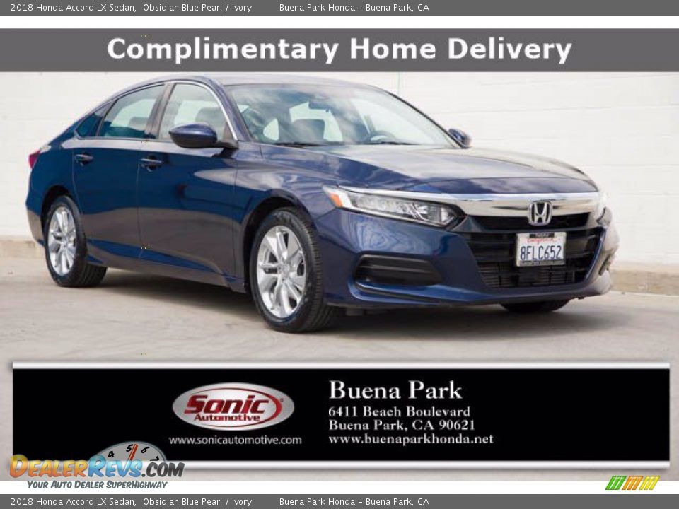 2018 Honda Accord LX Sedan Obsidian Blue Pearl / Ivory Photo #1