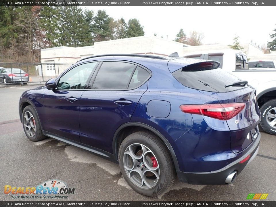 2018 Alfa Romeo Stelvio Sport AWD Montecarlo Blue Metallic / Black/Black Photo #3