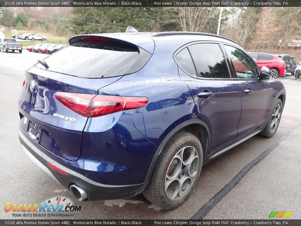 2018 Alfa Romeo Stelvio Sport AWD Montecarlo Blue Metallic / Black/Black Photo #4