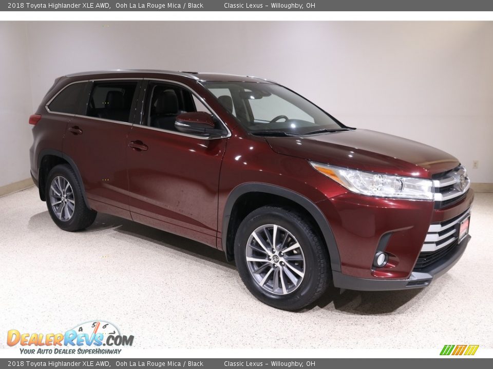 2018 Toyota Highlander XLE AWD Ooh La La Rouge Mica / Black Photo #1