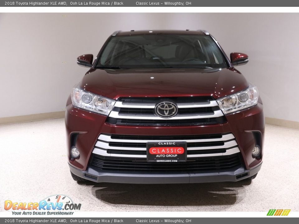 2018 Toyota Highlander XLE AWD Ooh La La Rouge Mica / Black Photo #2