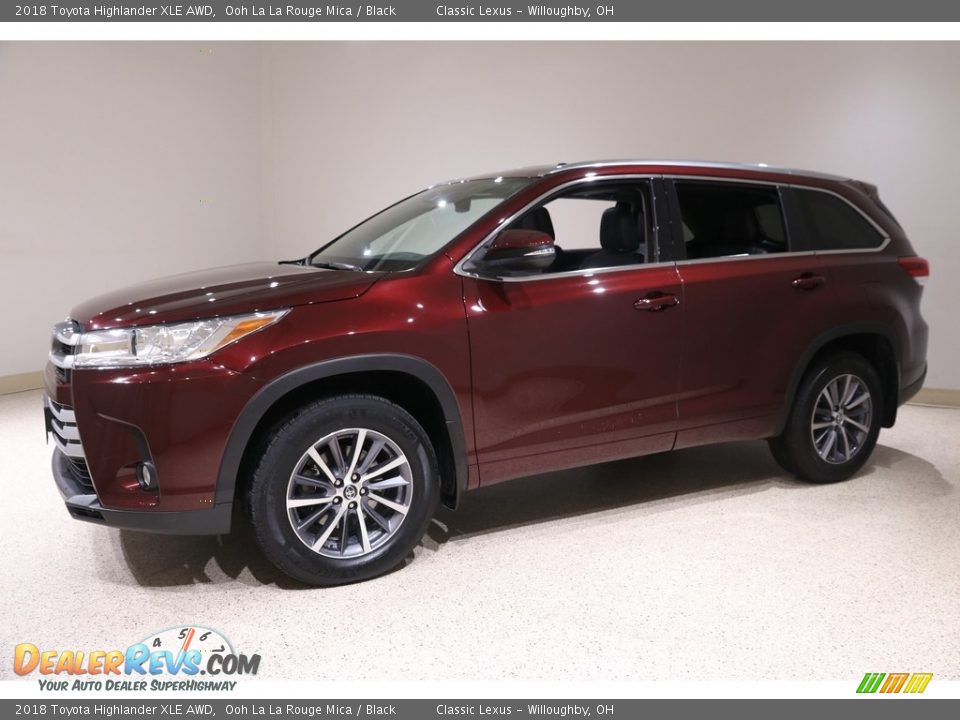 2018 Toyota Highlander XLE AWD Ooh La La Rouge Mica / Black Photo #3