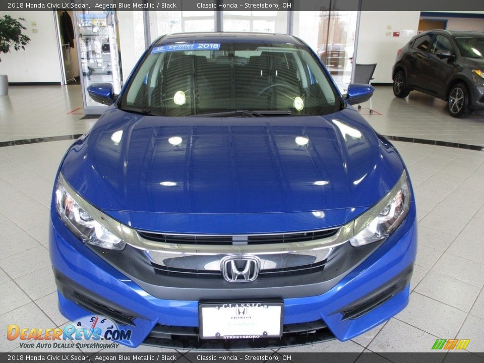 2018 Honda Civic LX Sedan Aegean Blue Metallic / Black Photo #2
