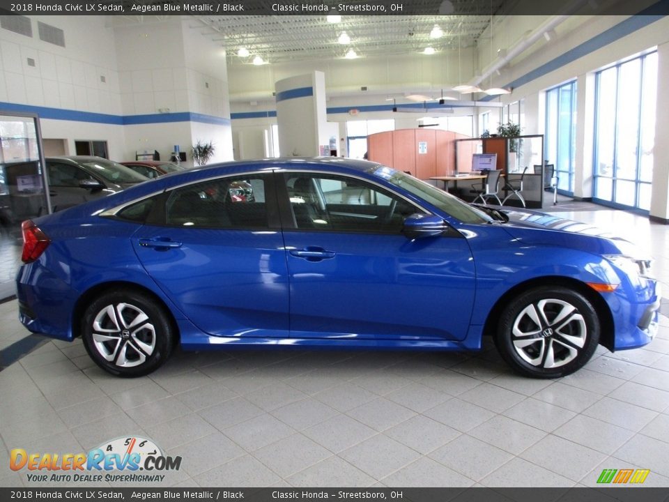 2018 Honda Civic LX Sedan Aegean Blue Metallic / Black Photo #4