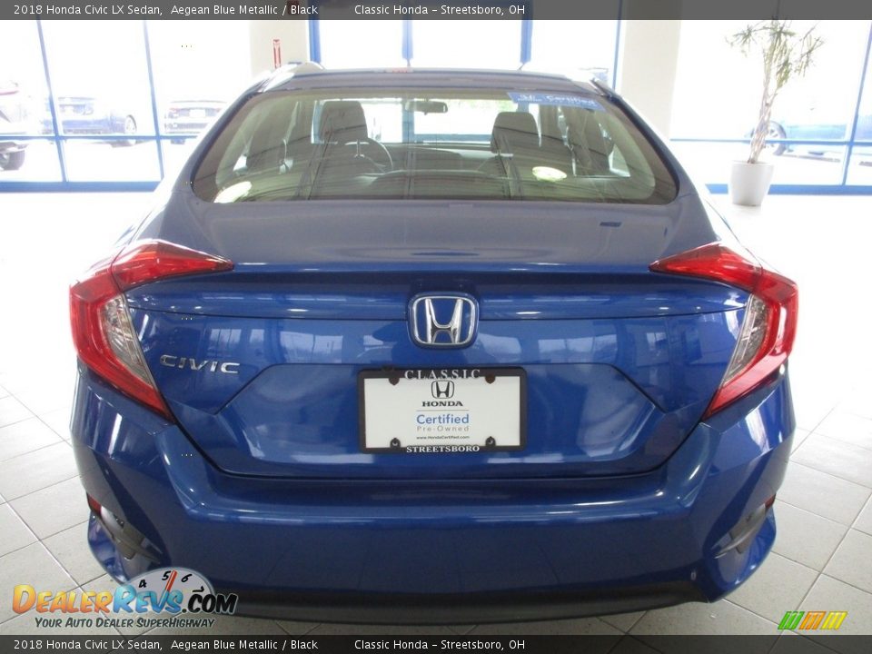 2018 Honda Civic LX Sedan Aegean Blue Metallic / Black Photo #8