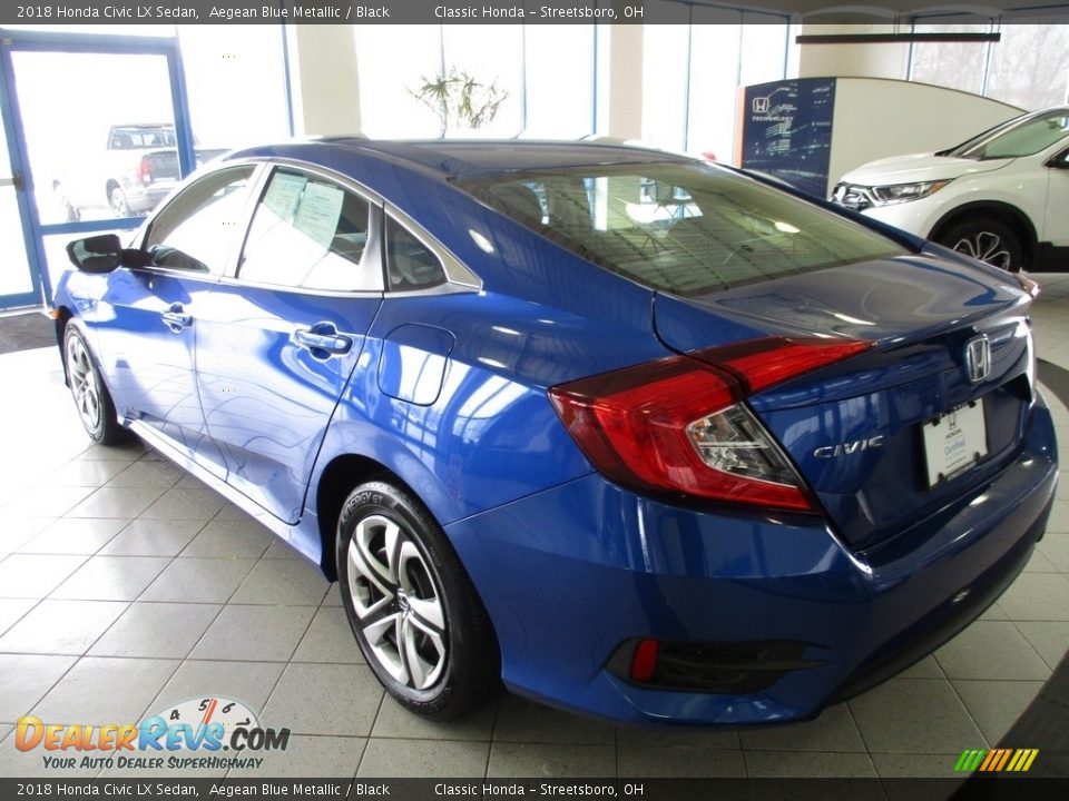 2018 Honda Civic LX Sedan Aegean Blue Metallic / Black Photo #9