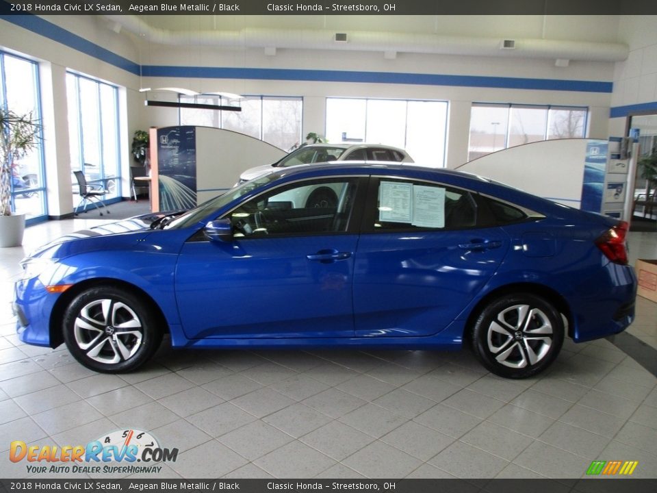 2018 Honda Civic LX Sedan Aegean Blue Metallic / Black Photo #10