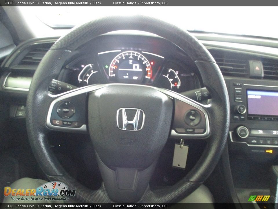 2018 Honda Civic LX Sedan Aegean Blue Metallic / Black Photo #29