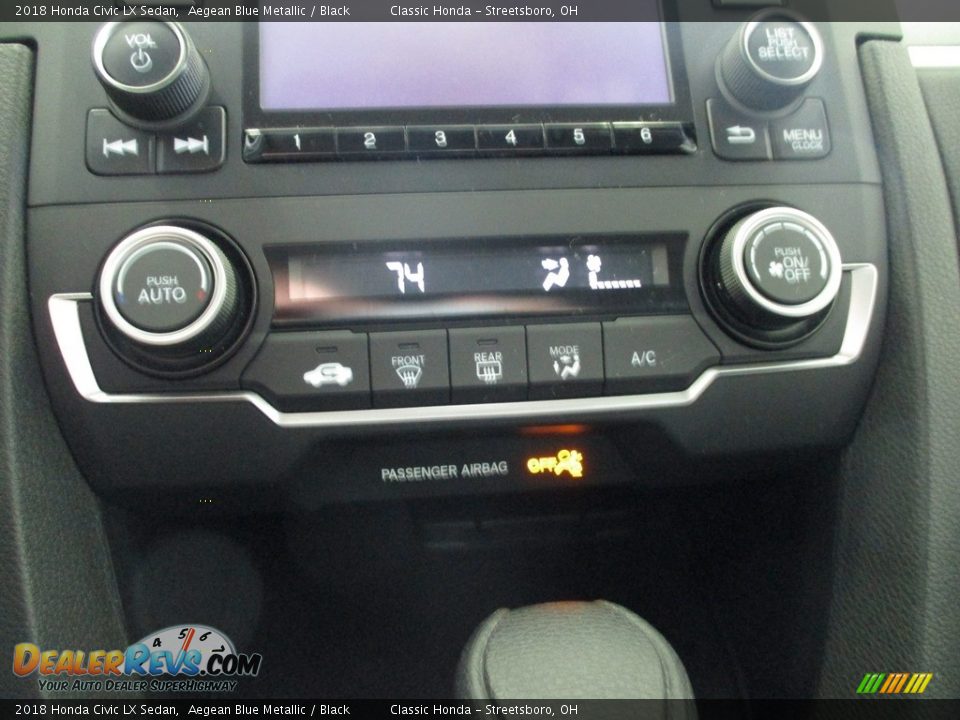 2018 Honda Civic LX Sedan Aegean Blue Metallic / Black Photo #33