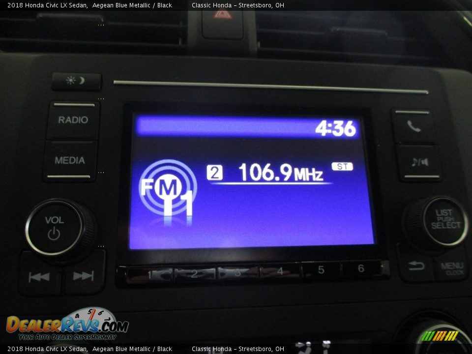 2018 Honda Civic LX Sedan Aegean Blue Metallic / Black Photo #34