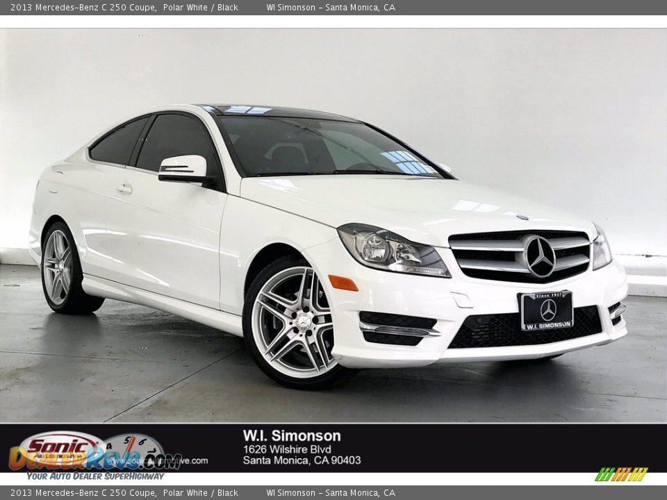 2013 Mercedes-Benz C 250 Coupe Polar White / Black Photo #1