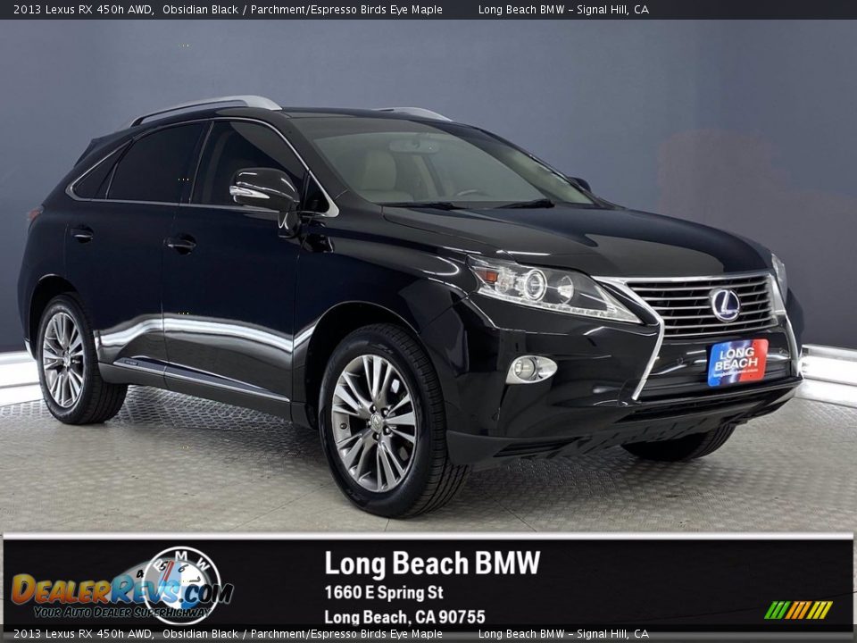 2013 Lexus RX 450h AWD Obsidian Black / Parchment/Espresso Birds Eye Maple Photo #1