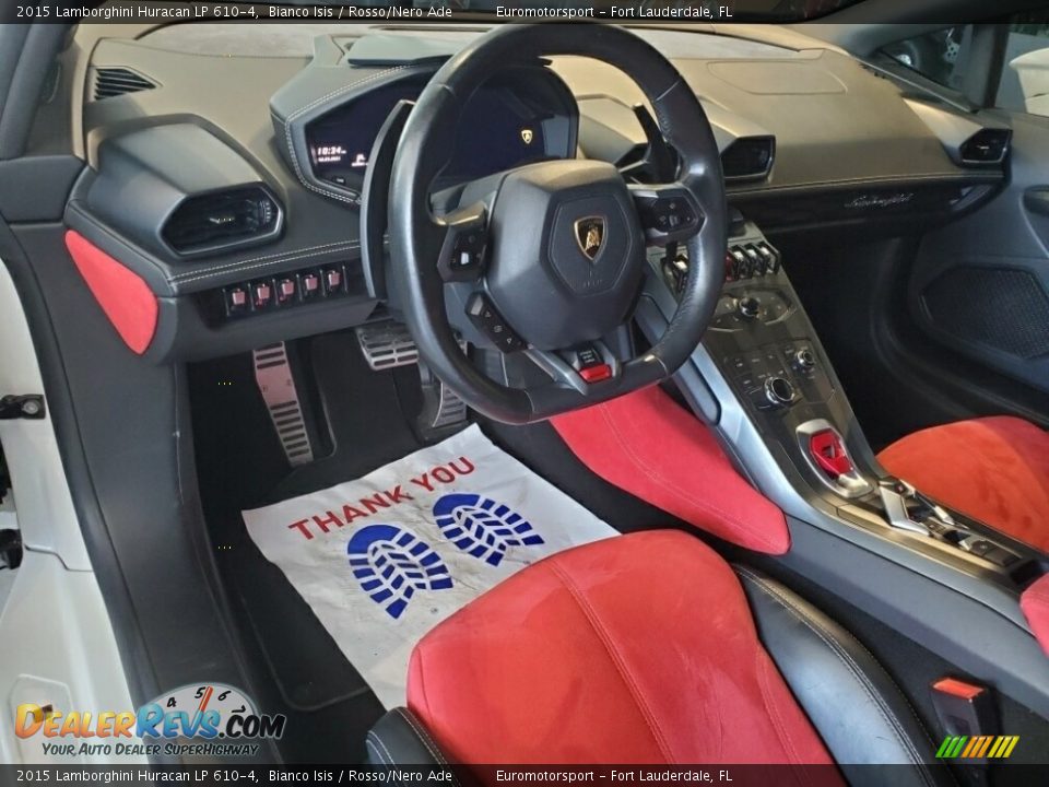 2015 Lamborghini Huracan LP 610-4 Bianco Isis / Rosso/Nero Ade Photo #10