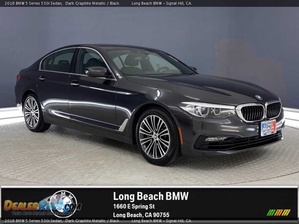 2018 BMW 5 Series 530i Sedan Dark Graphite Metallic / Black Photo #1