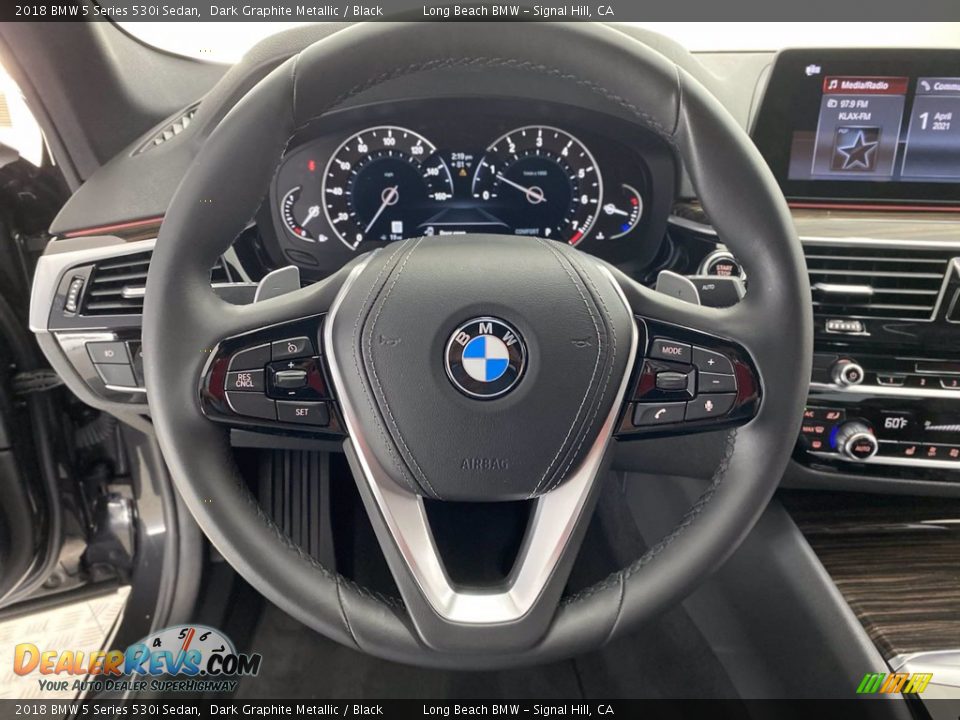 2018 BMW 5 Series 530i Sedan Dark Graphite Metallic / Black Photo #18