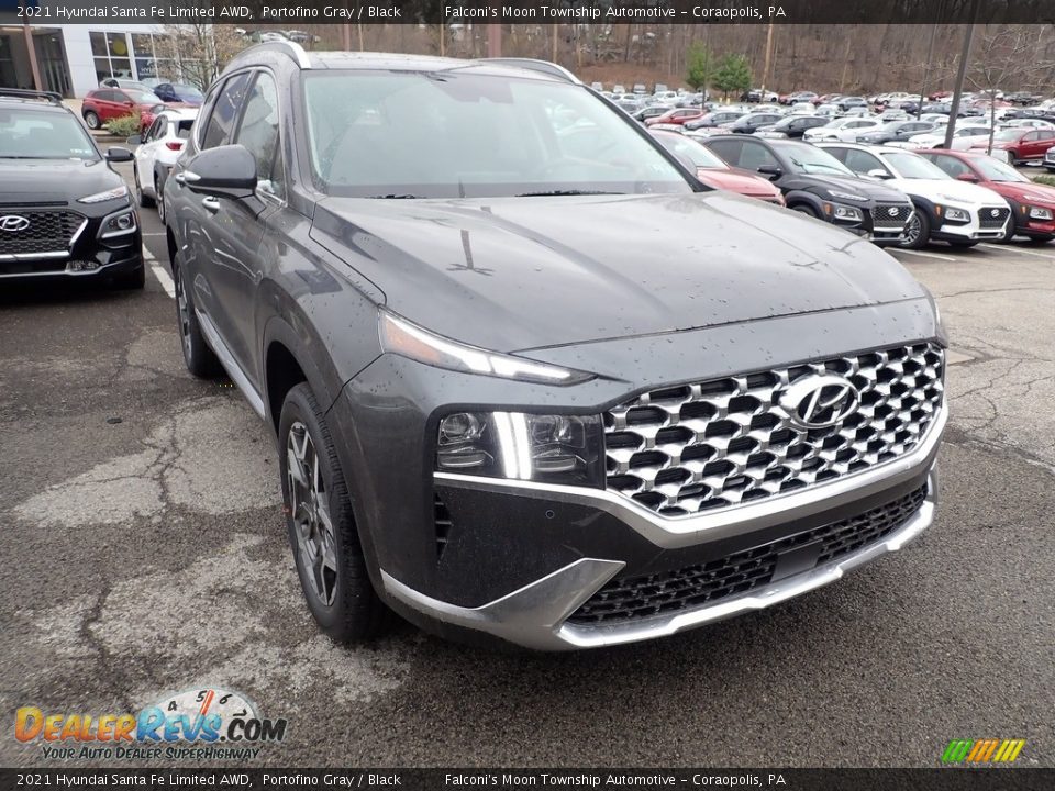 2021 Hyundai Santa Fe Limited AWD Portofino Gray / Black Photo #3