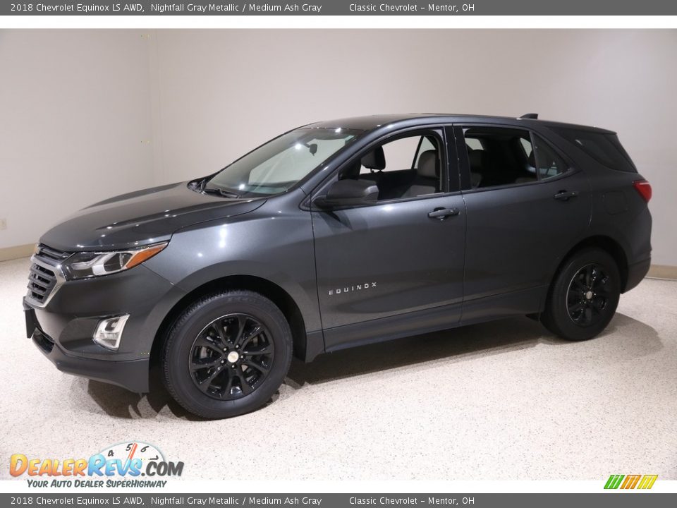 2018 Chevrolet Equinox LS AWD Nightfall Gray Metallic / Medium Ash Gray Photo #3