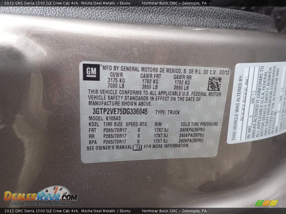 2013 GMC Sierra 1500 SLE Crew Cab 4x4 Mocha Steel Metallic / Ebony Photo #14