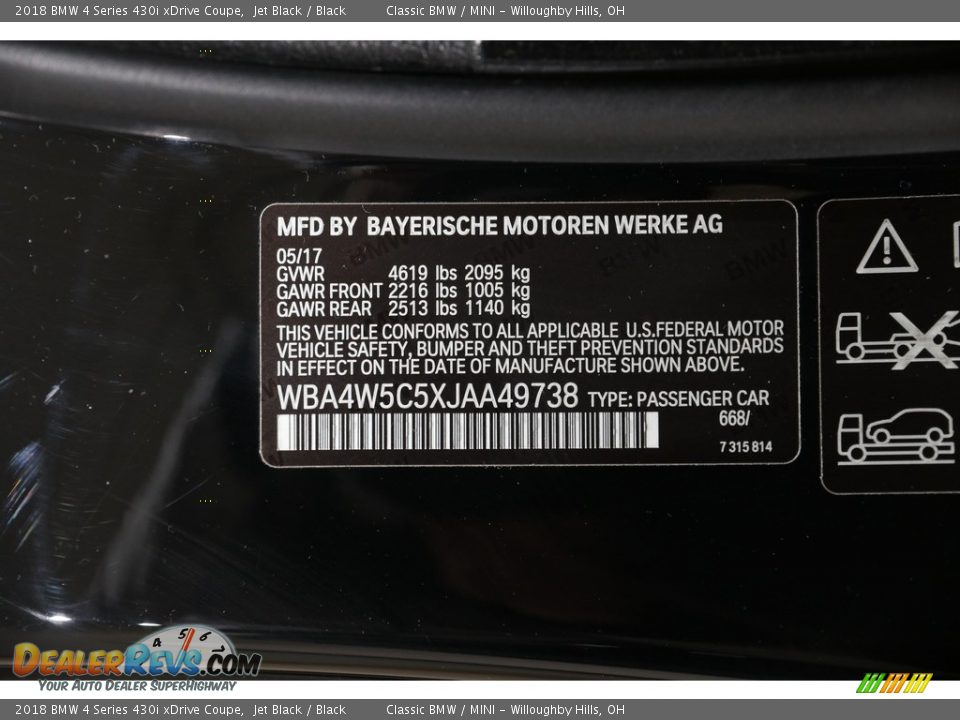 2018 BMW 4 Series 430i xDrive Coupe Jet Black / Black Photo #26