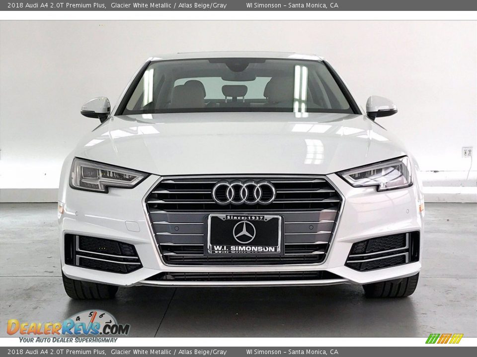 2018 Audi A4 2.0T Premium Plus Glacier White Metallic / Atlas Beige/Gray Photo #2