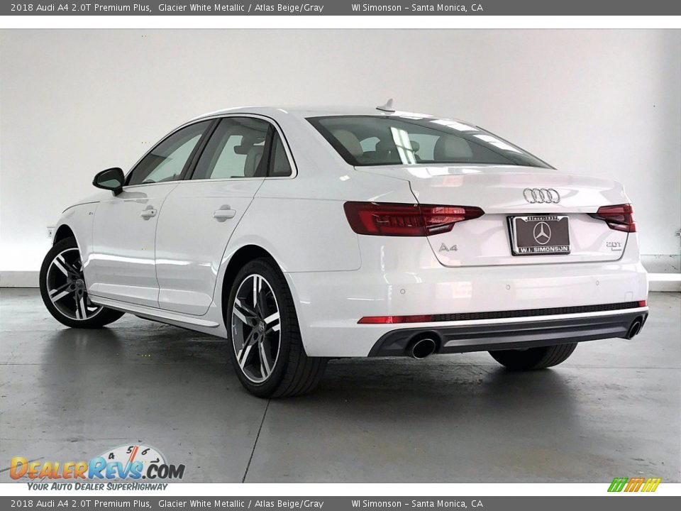 2018 Audi A4 2.0T Premium Plus Glacier White Metallic / Atlas Beige/Gray Photo #10