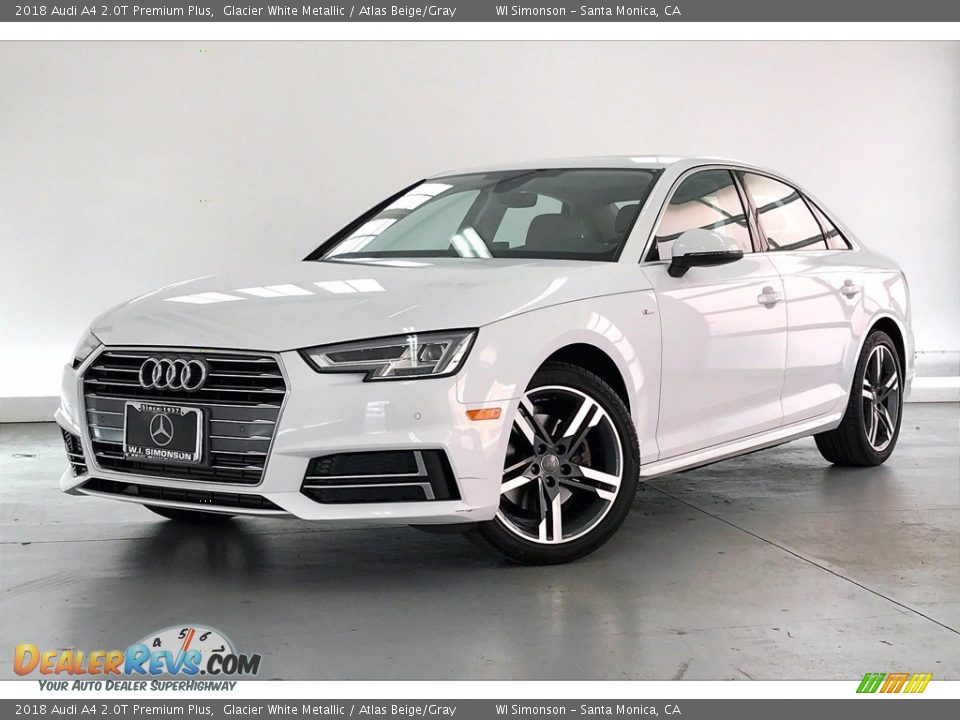 2018 Audi A4 2.0T Premium Plus Glacier White Metallic / Atlas Beige/Gray Photo #12