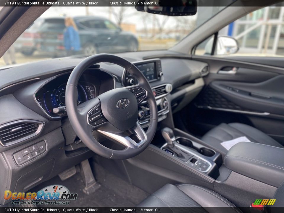 2019 Hyundai Santa Fe Ultimate Quartz White / Black Photo #3