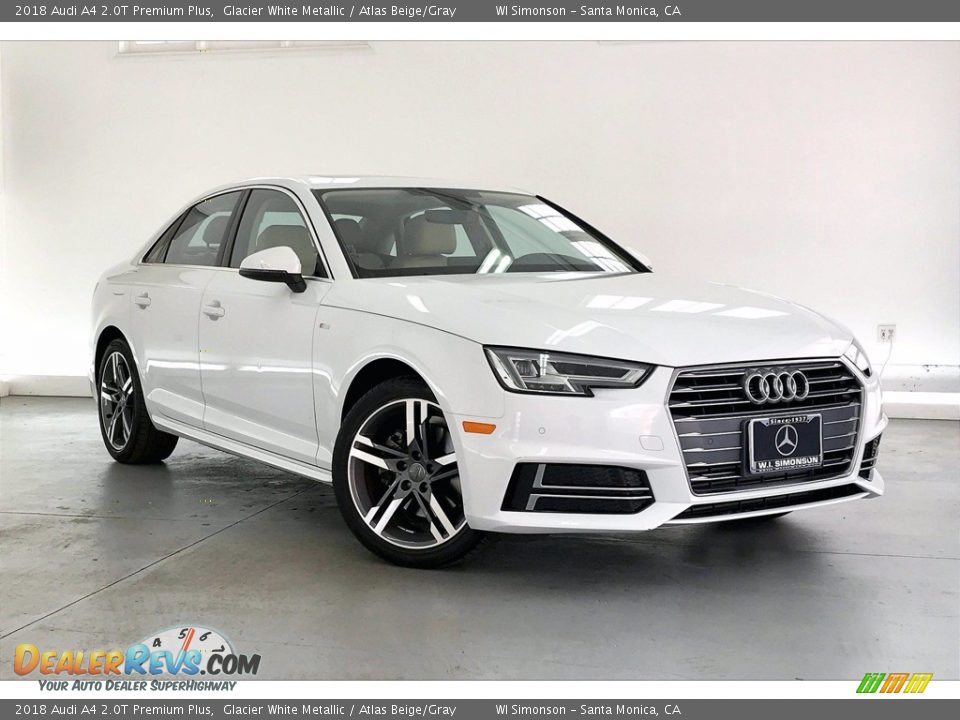 2018 Audi A4 2.0T Premium Plus Glacier White Metallic / Atlas Beige/Gray Photo #34