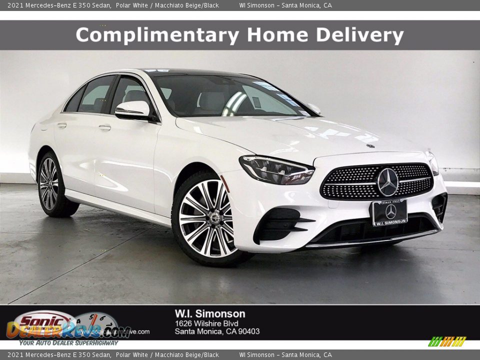 2021 Mercedes-Benz E 350 Sedan Polar White / Macchiato Beige/Black Photo #1