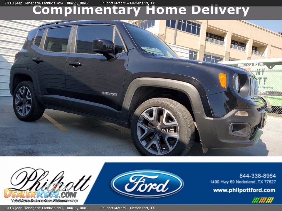 2018 Jeep Renegade Latitude 4x4 Black / Black Photo #1