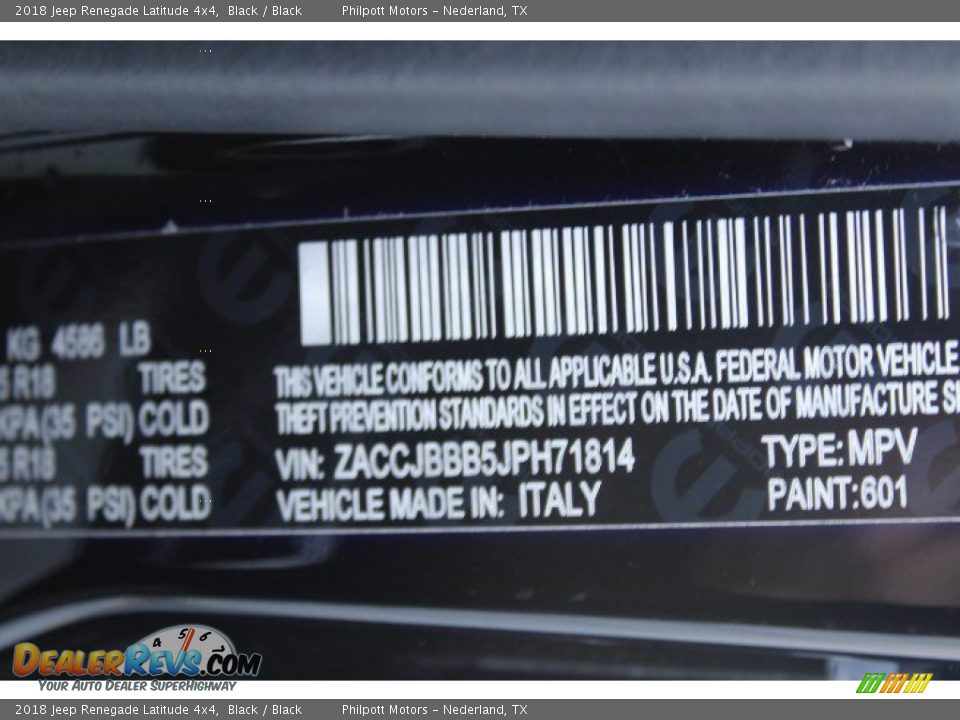 2018 Jeep Renegade Latitude 4x4 Black / Black Photo #33
