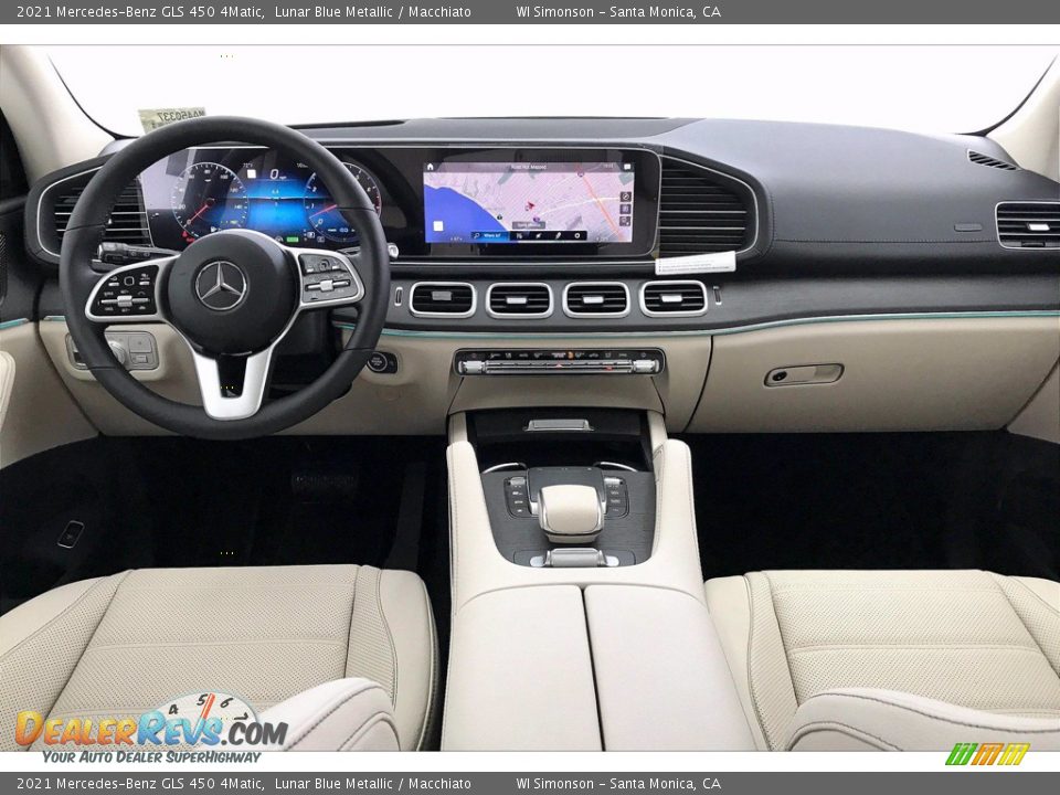 2021 Mercedes-Benz GLS 450 4Matic Lunar Blue Metallic / Macchiato Photo #6