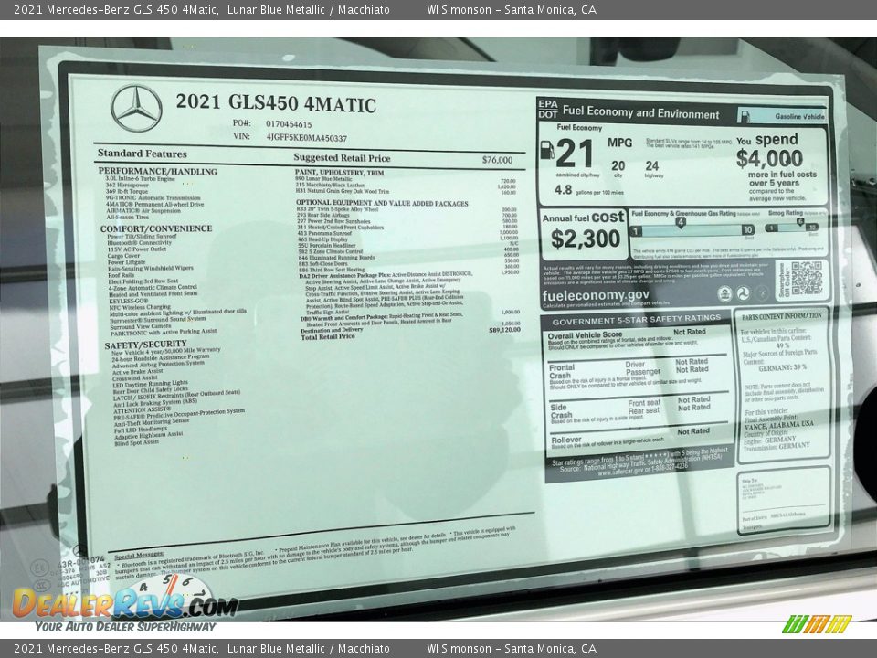 2021 Mercedes-Benz GLS 450 4Matic Lunar Blue Metallic / Macchiato Photo #13