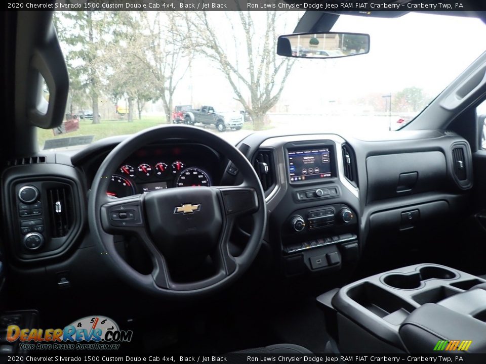 2020 Chevrolet Silverado 1500 Custom Double Cab 4x4 Black / Jet Black Photo #14