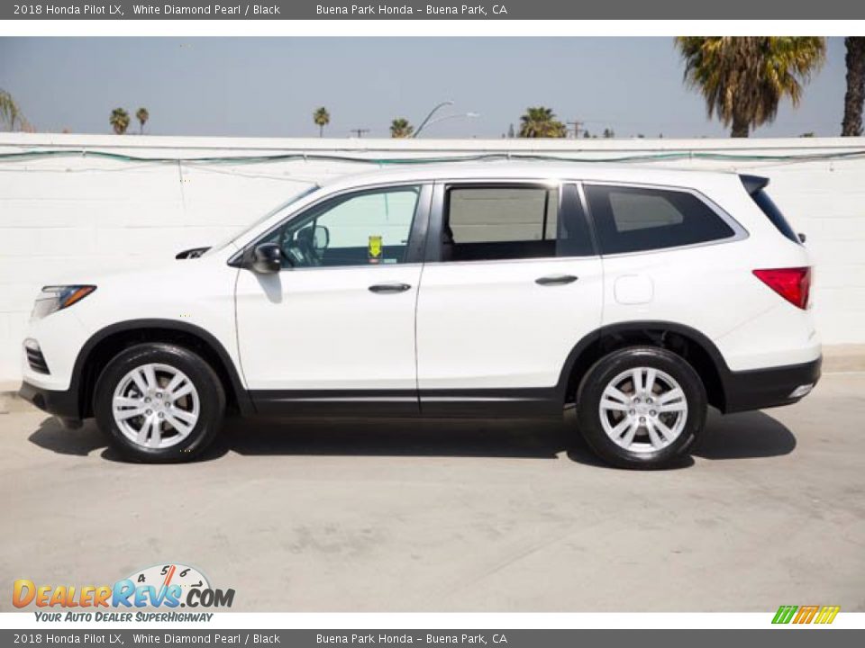 2018 Honda Pilot LX White Diamond Pearl / Black Photo #8