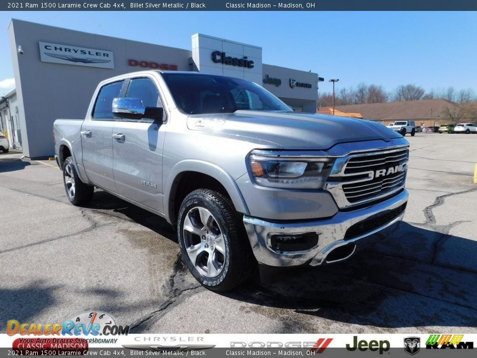 2021 Ram 1500 Laramie Crew Cab 4x4 Billet Silver Metallic / Black Photo #1