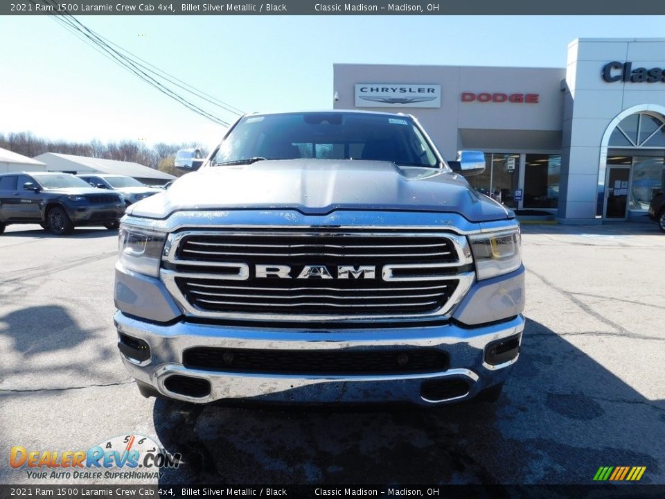 2021 Ram 1500 Laramie Crew Cab 4x4 Billet Silver Metallic / Black Photo #2
