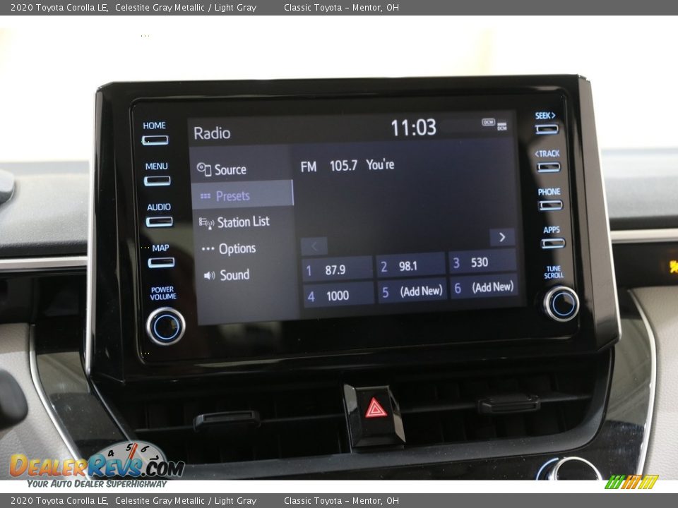 2020 Toyota Corolla LE Celestite Gray Metallic / Light Gray Photo #10