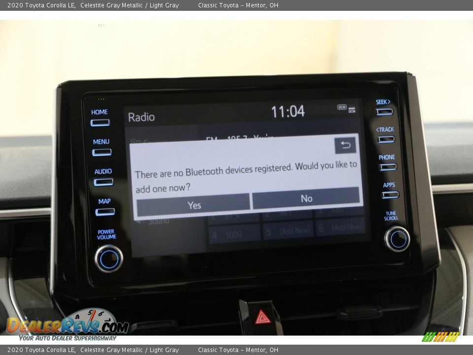 2020 Toyota Corolla LE Celestite Gray Metallic / Light Gray Photo #11