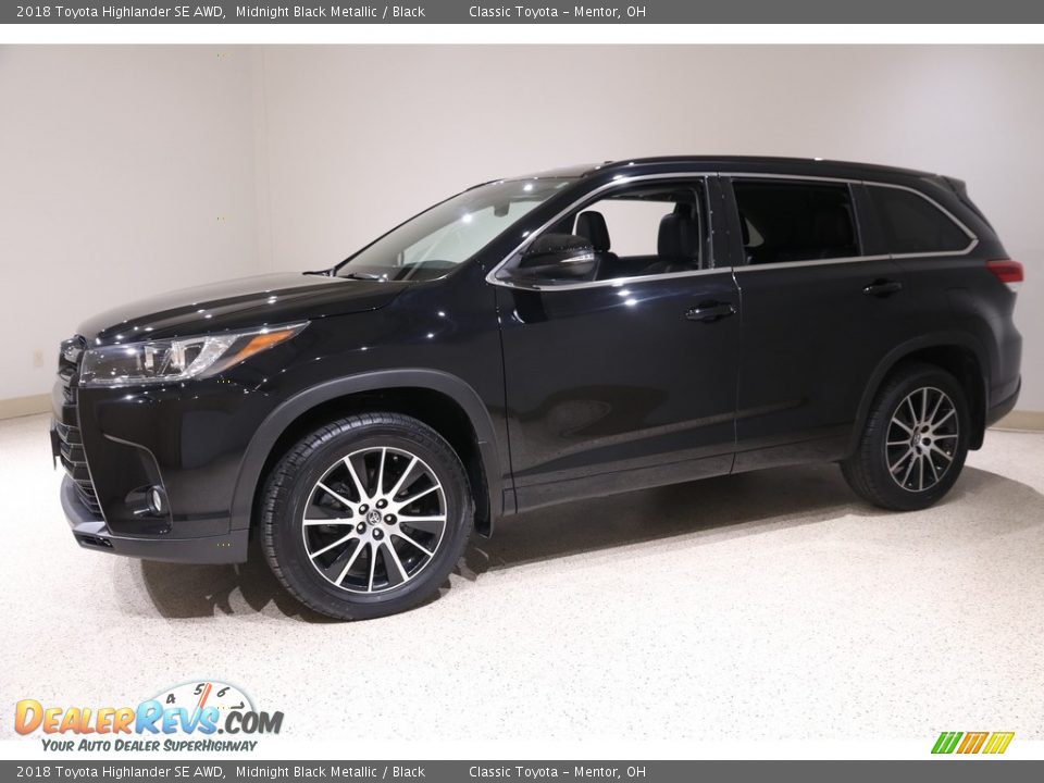 2018 Toyota Highlander SE AWD Midnight Black Metallic / Black Photo #3