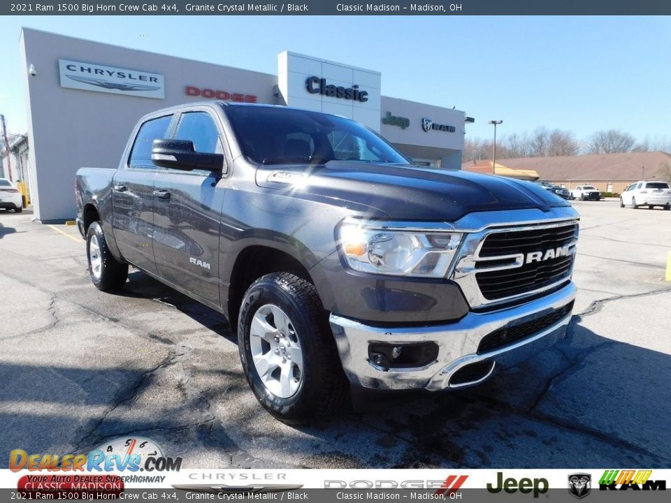 2021 Ram 1500 Big Horn Crew Cab 4x4 Granite Crystal Metallic / Black Photo #1