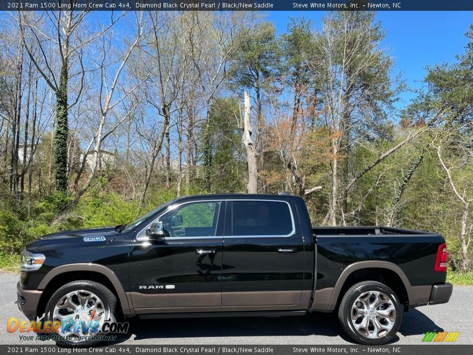 Diamond Black Crystal Pearl 2021 Ram 1500 Long Horn Crew Cab 4x4 Photo #1