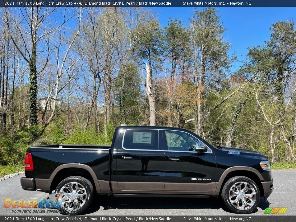 Diamond Black Crystal Pearl 2021 Ram 1500 Long Horn Crew Cab 4x4 Photo #6